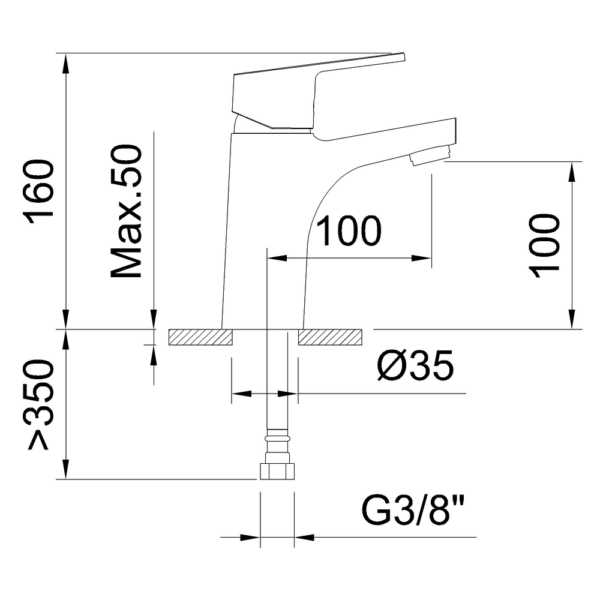 Single-lever basin mixer 100mm Go! - Image 5