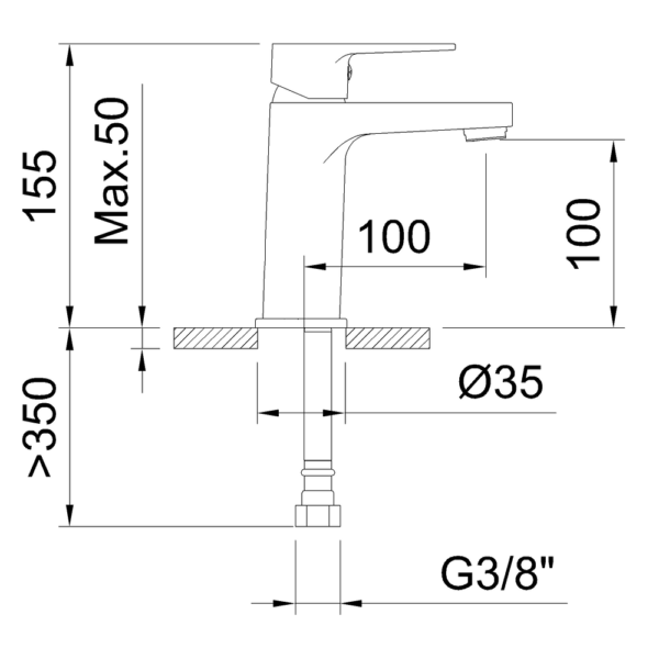 Single-lever basin mixer 100mm Go!2 - Image 2