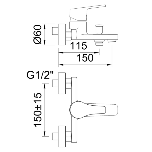 Single Lever Bath-Shower Mixer Go! - Image 2
