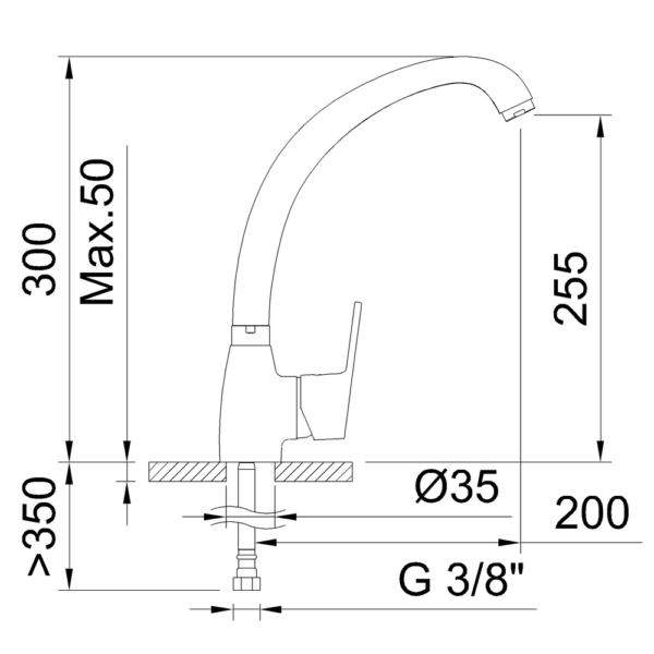 Single Lever Sink Mixer Swivel Tube Spout Go! - Image 5