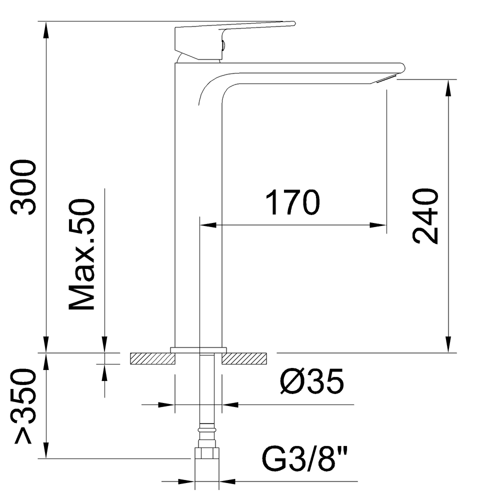 Single-lever basin mixer 240mm Agora Xtreme EcoNature - Image 2