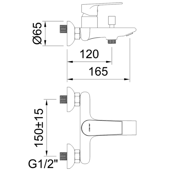 Single-lever bath-shower mixer 1 Function Agora Xtreme EcoNature - Image 4