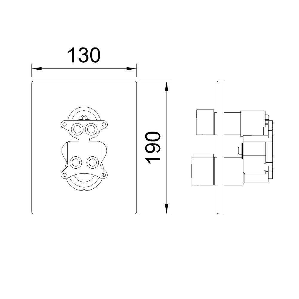 Concealed thermostatic shower mixer 2 vías UP! Urban Matt Black - Image 3