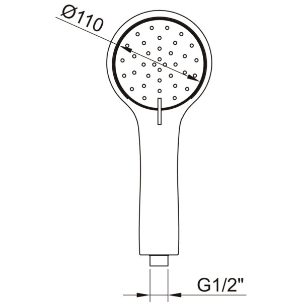 Up! Urban shower handset Ø110mm - black - Image 2
