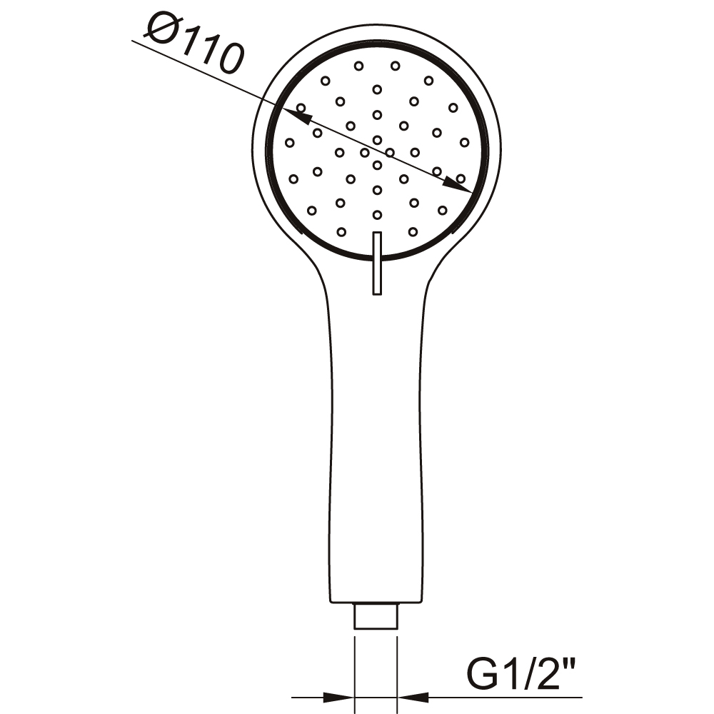 Up! Urban shower handset Ø110mm - black - Image 2