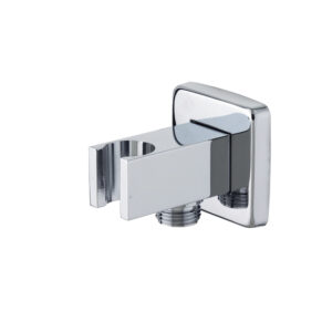 Wall hose outlet with holder