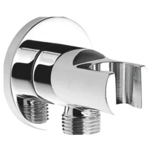 Wall hose outlet with holder