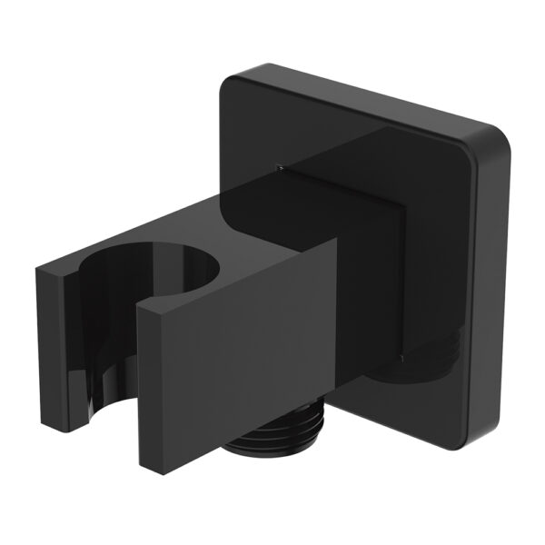Wall hose outlet with holder