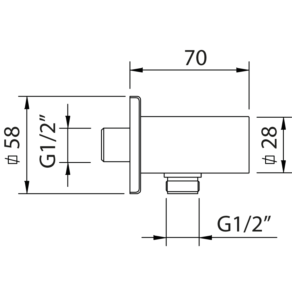 Wall hose outlet with holder - Image 3