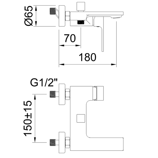 Single-lever bath-shower 3 Functions Saona Slim - Image 3