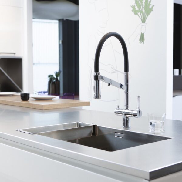 Single-lever sink mixer 165mm 3-way with 2 controls and 2 water outlets for water treatment equipment 2 Functions Chef WT 19 EcoNature Cold Open - Image 2