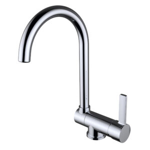 Single-lever sink mixer 225mm with shaped spout folding Round Cold Open
