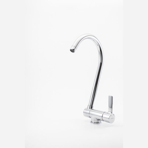 Single-lever sink mixer 225mm with shaped spout folding Round Cold Open - Image 4