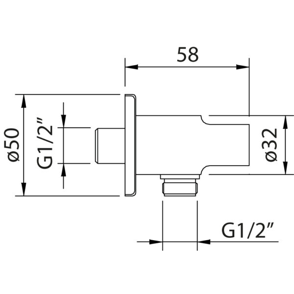 Wall hose outlet with holder - Image 2