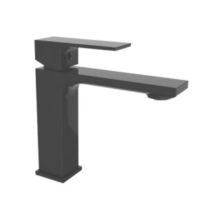 Single-lever basin mixer 115mm Saona Slim Matt Black