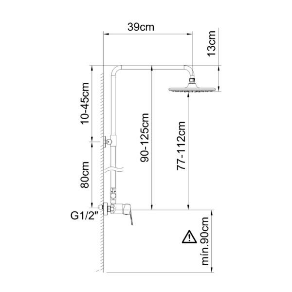 Single-lever shower set mixer with extendable bar Go! - Image 2