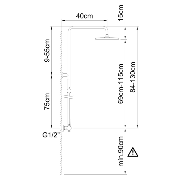 Thermostatic shower set extendable 3 Functions UP! Urban Brushed Gunmetal - Image 2