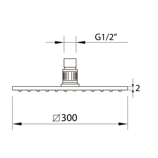 Slim Inox Air head shower 300x300mm - Image 2