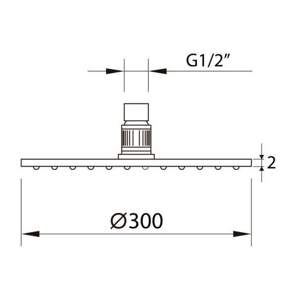 Slim Inox Air head shower Ø300mm - Image 2