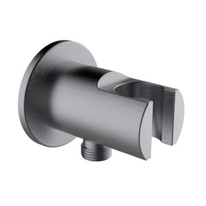 Wall hose outlet with holder
