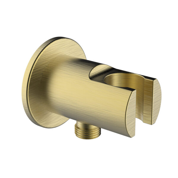 Wall hose outlet with holder