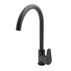 Single-lever sink mixer 230mm 5l/min Rocket Matt Black Cold Open