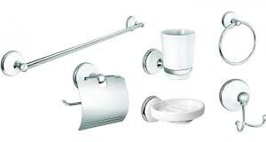 bath accessories set chrome