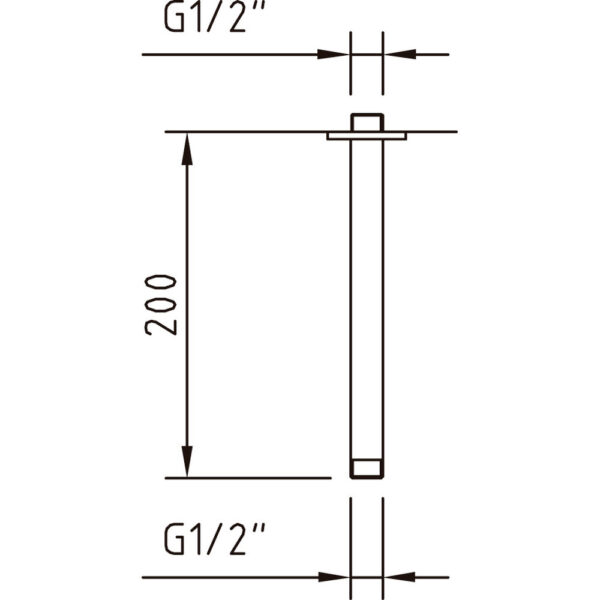 Roof ceiling arm shower 200mm - Image 2
